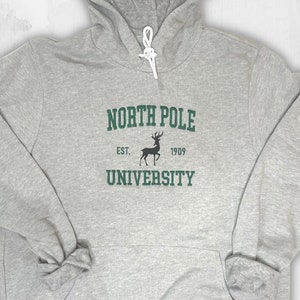 North Pole University EmbroiderChristmas and Winter Hoodie