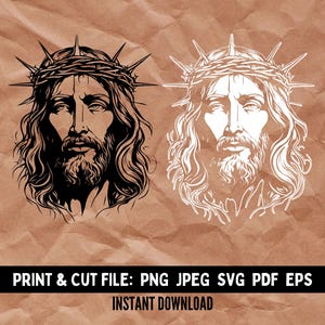 Jesús SVG, ha resucitado, Pascua cristiana, regalo de Pascua, Jesús SVG, imágenes prediseñadas de Jesús, Pascua Svg, Cristo, contorno del rostro de Jesús Imágenes prediseñadas de Jesús
