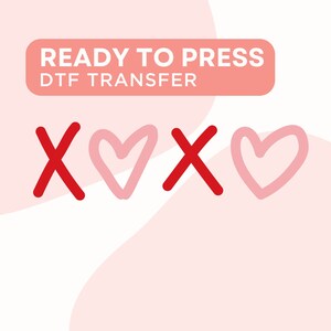 Sofort druckfertig DTF Transfer - XOXO Herz TShirt Transfer - Valentinstag Geschenke - Groovy Valentines - DTF Design