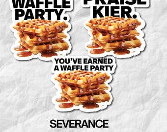 Severance Sticker Set, Praise Kier, Waffle Party Sticker, Lumon Stickers, Lumon UV DTF Stickers, Severance UV Dtf Stickers, severance decal