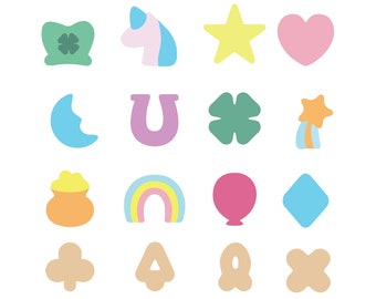 Lucky Charms, PNG SVG pdf, Digital Download, Cricut, Silhouette, DIY projects, party decor, St. Patricks Day, St. Pattys, Clover svg, charms