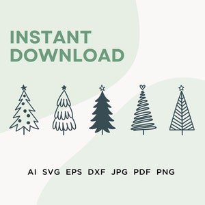 Árbol de Navidad Svg, Lindo Svg de Navidad, Árbol de Navidad Svg, Clipart de Navidad, Árbol de Navidad Png, Navidad Digital, Cricut, Silueta, Dxf