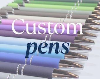 Custom Rubberized Pens With Stylus, Logo, Bulk Custom Pens, Promotional Pens, Customized Ballpoint Pens, Business Pens, Wedding Favors