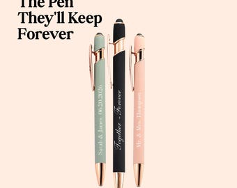 Personalized Wedding Pen | Laser-Engraved Guest Book Pen, Bridal Gift, Custom Name Date
