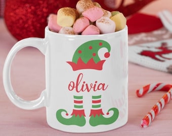 Personalized Christmas Elf Kids Mug