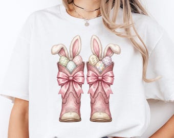 Cowboy Bunny Easter, Western Easter, Girly Cow Girl, Cowboy boots, bunny bows
