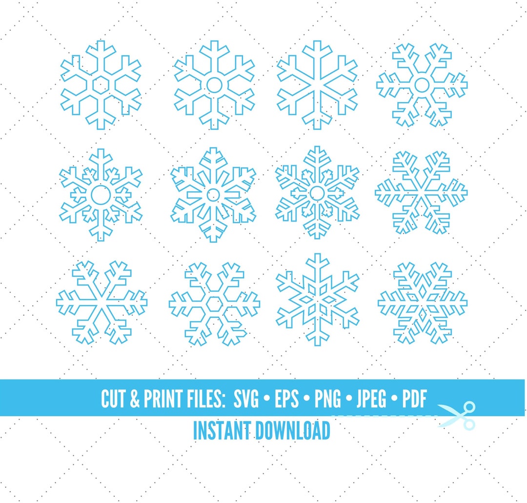 Snowflake SVG, Cut File, Png, Ai, Eps, Jpg, Instant Download, Christmas ...