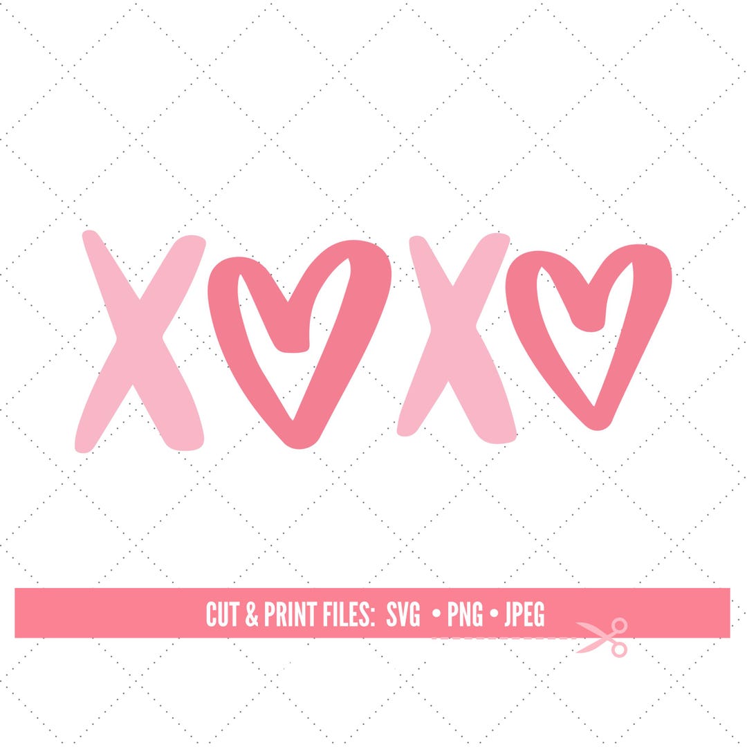 XOXO SVG, Valentine’s Day Cut File, Hugs and Kisses Clipart, Love Heart ...