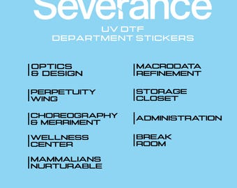 Severance Lumon Department Room Stickers, Lumon Stickers, Lumon UV DTF Stickers, Severance UV Dtf Stickers, severance decal, Macrodata