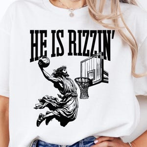 Er ist Rizzin SVG, lustige Jesus SVG, er ist auferstanden, christliches Ostern, Ostergeschenk, Jesus Basketball SVG, Jesus Clip Art, Ostern etc, Rizzen