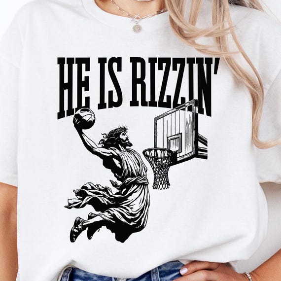 He Is Rizzin SVG, Funny Jesus SVG, he is risen, Christian Easter, Easter Gift, Jesus Basketball SVG, Jesus Clip Art, Easter Svg, Rizzen