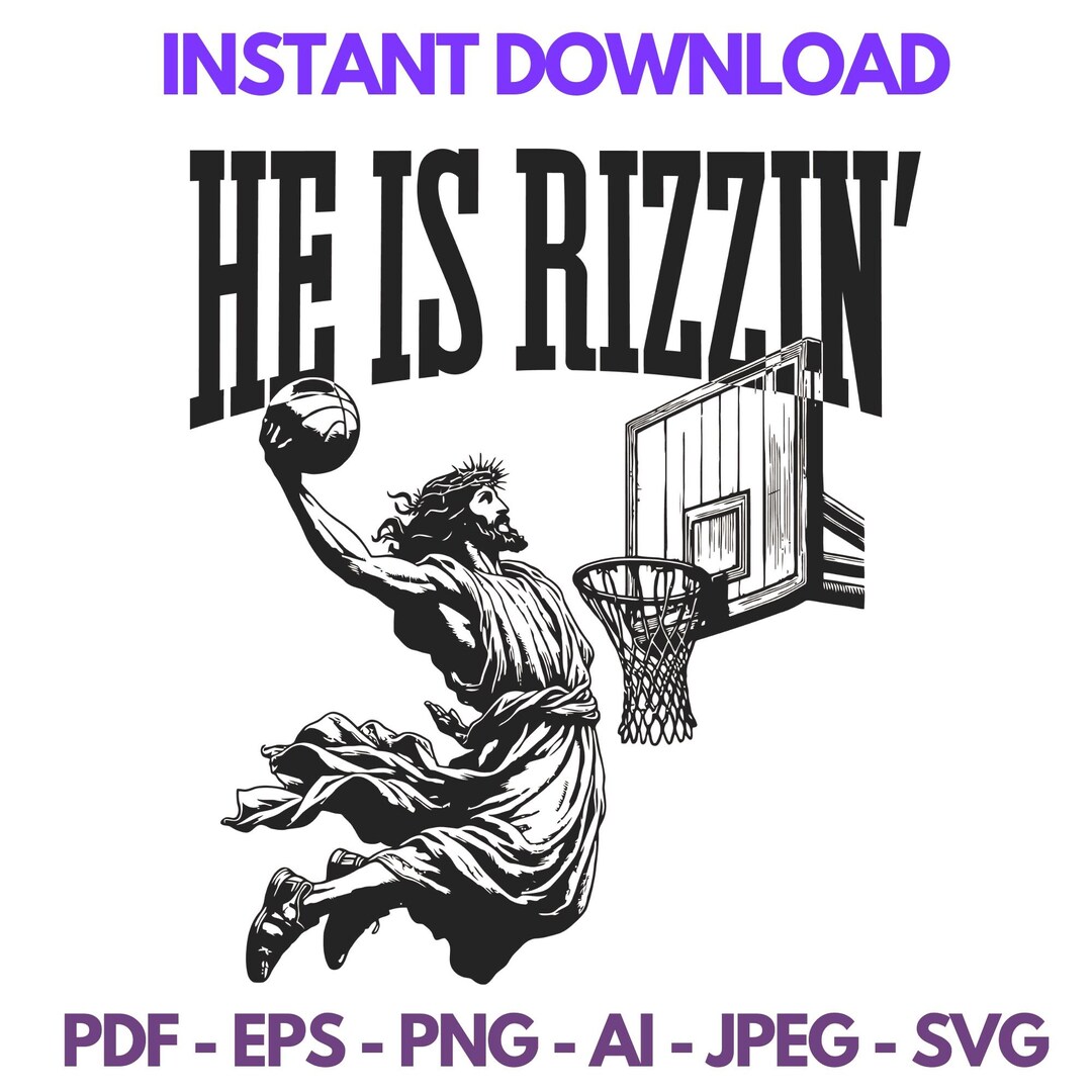 He is Rizzin SVG, Funny Jesus SVG, Humor Easter, Christian Easter, He ...