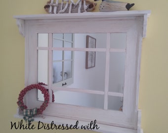 Farmhouse mirror | Hallway mirror | Mirror with Shelf | Window mirror