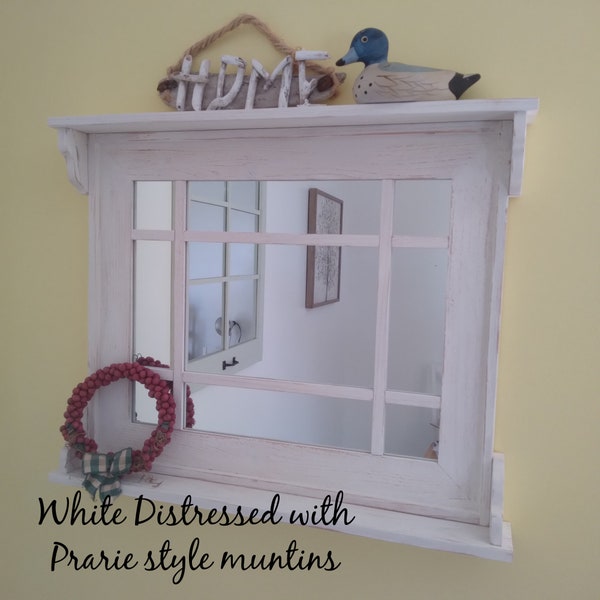 Farmhouse mirror | Hallway mirror | Mirror with Shelf | Window mirror