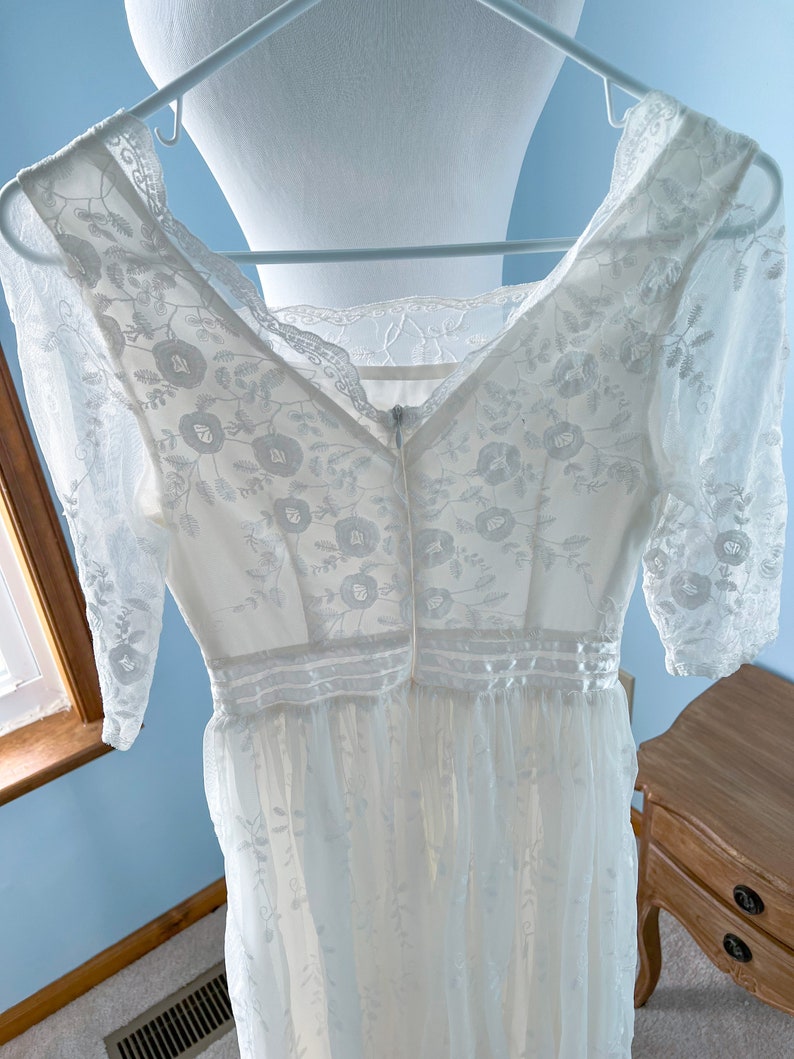 Vintage white dress, butterfly dress, dreamy flower butterfly dress image 6