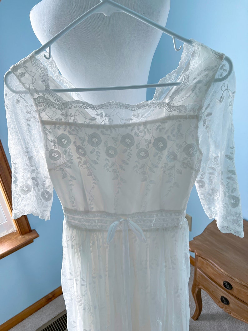 Vintage white dress, butterfly dress, dreamy flower butterfly dress image 5