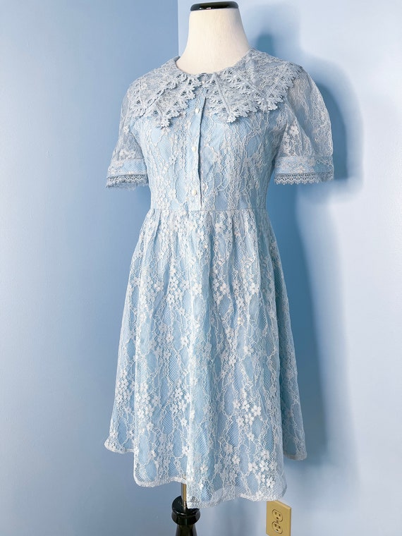 Vintage dreamy fancy blue dress, baby blue color, per… Gem