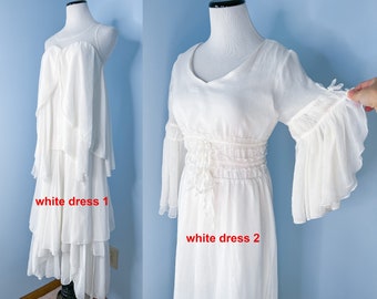 Vintage white dresses, layers, very dreamy and gorgeous dress, bridesmaid dress, prom dress