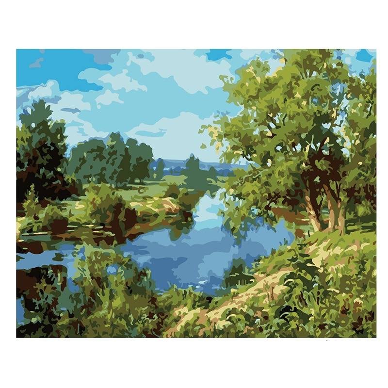 DIY Adults 50x40cm Paint by Numbers the Country Side River on Etsy UK