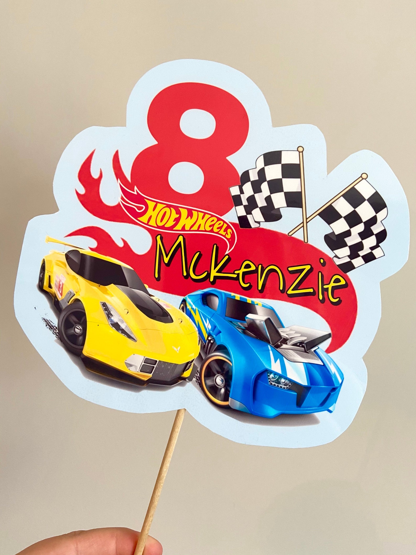 Hot Wheels Theme Personalised Birthday Cake Topper Unofficial Etsy