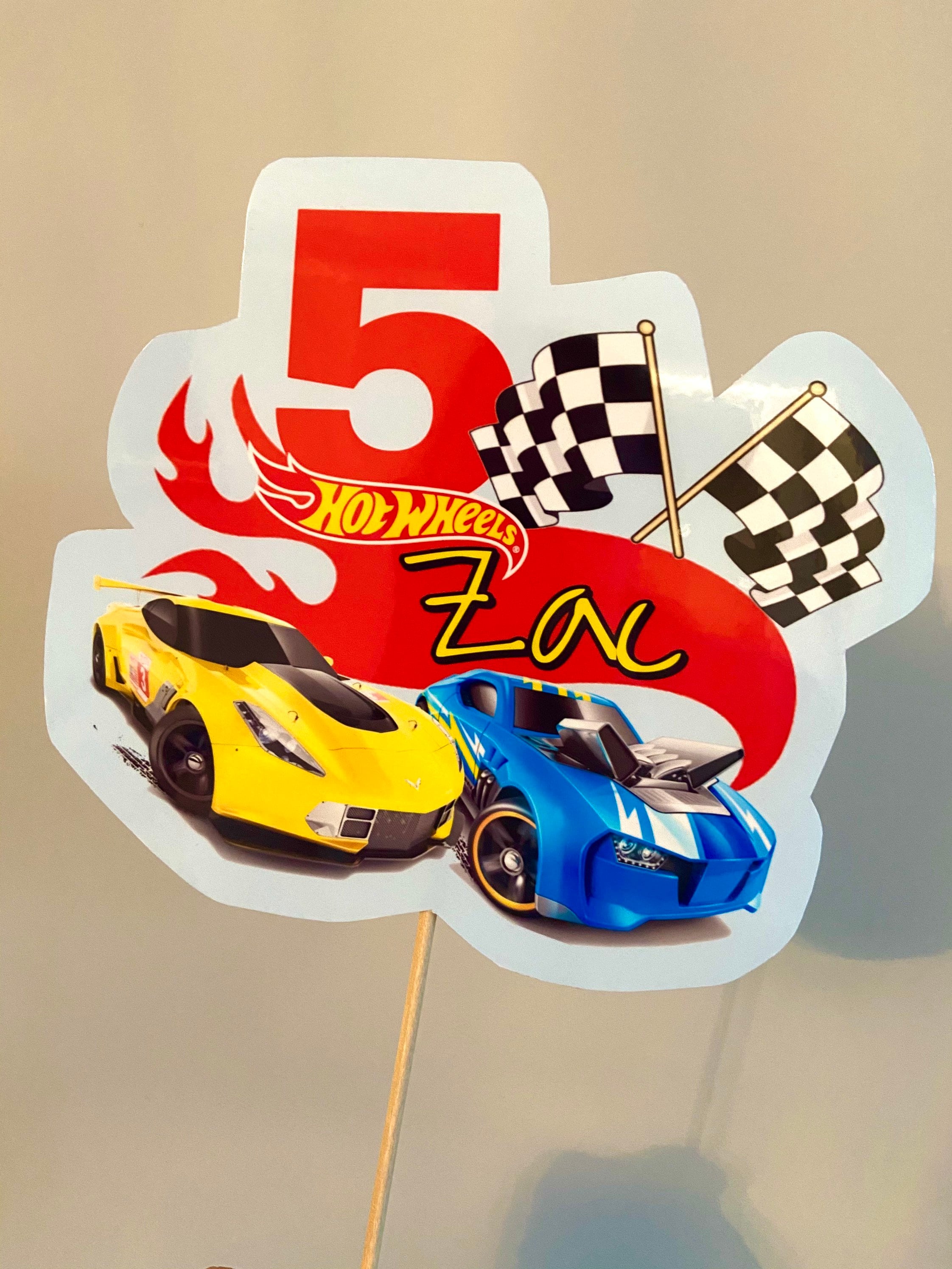 Hot Wheels Theme Personalised Birthday Cake Topper Unofficial | Etsy