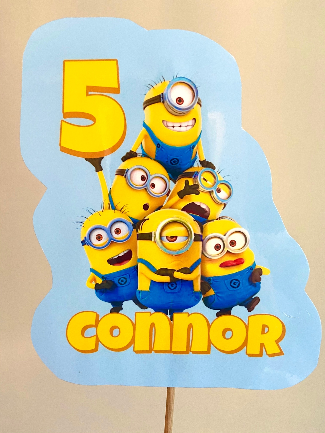 Minions Personalised Birthday Cake Topper Unofficial Handmade Etsy UK
