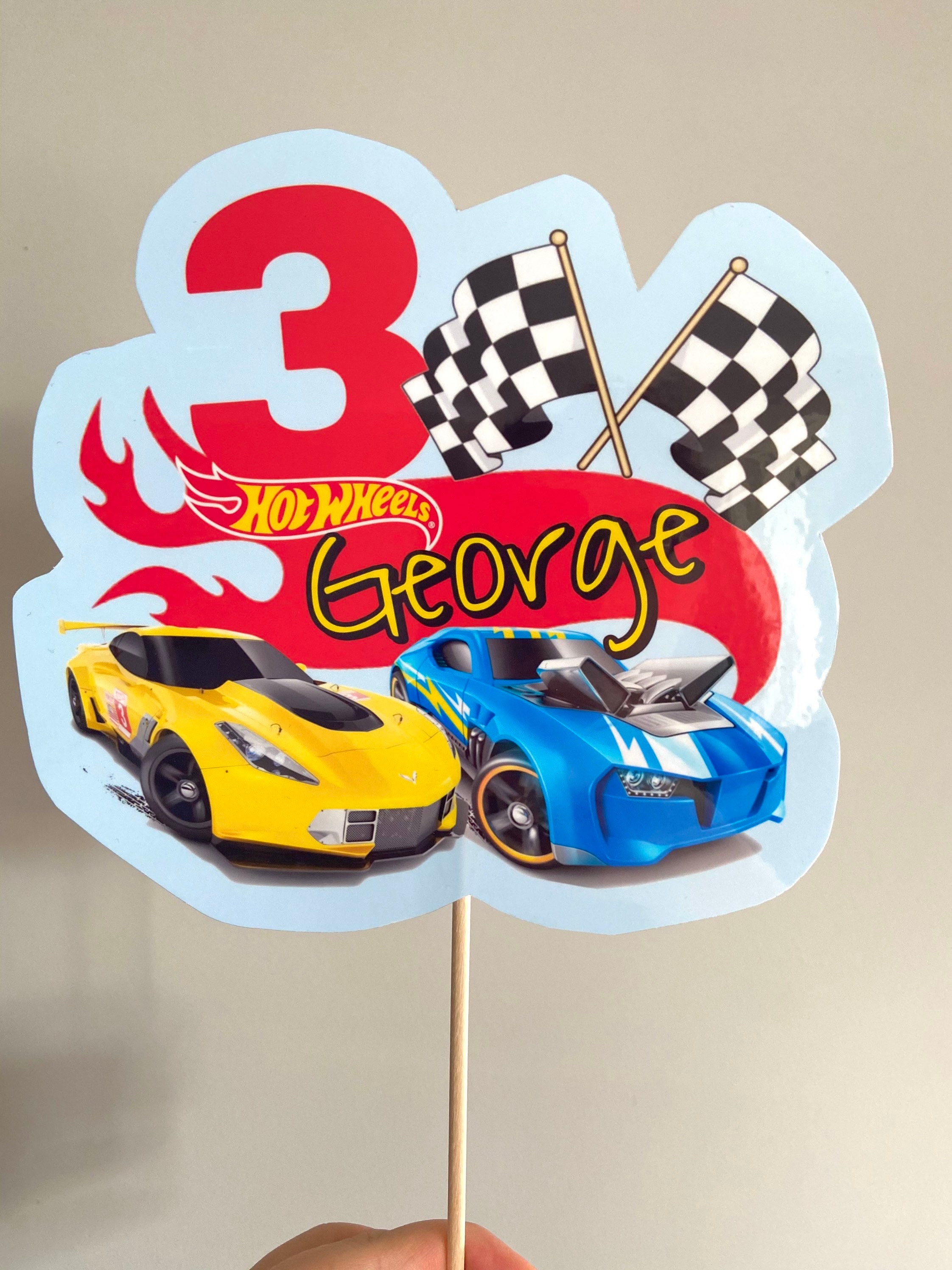 Hot Wheels Theme Personalised Birthday Cake Topper Unofficial Etsy UK
