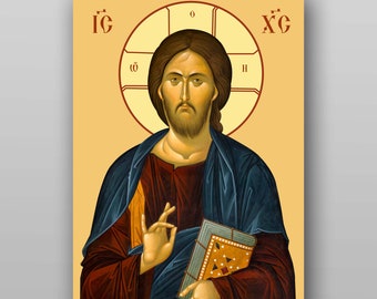 Icon of the Jesus Christ - PRINTABLE DIGITAL DOWNLOAD. Religious Christian Orthodox icon in the temple of Ukraine.