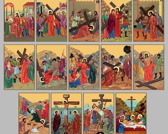 Way of the Cross Icons (Set of 14)