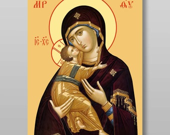 The Mother of God Vladimir download digital file for printing Orthodox icon.