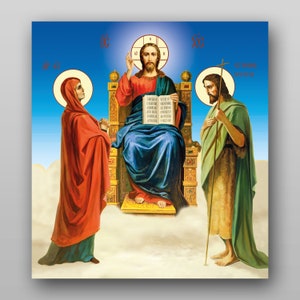 Jesus Christ Deesis - PRINTABLE DIGITAL DOWNLOAD. Religious Christian Orthodox icon in the temple of Ukraine.