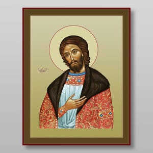 Alexander Nevsky holy noble prince download digital file for printing Orthodox icon.