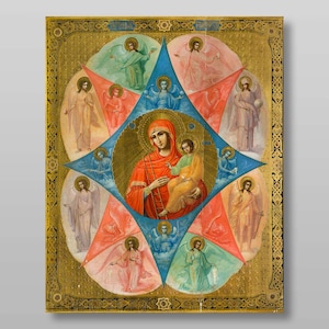 Burning Bush Icoon van de Moeder Gods download digitaal bestand voor afdrukken Orthodox icoon.