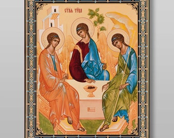 La Santísima Trinidad descarga el archivo digital para imprimir el icono ortodoxo.