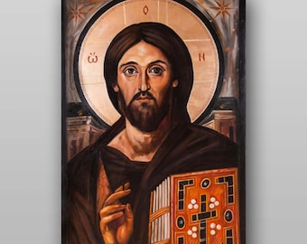 Icon of the Jesus Christ - PRINTABLE DIGITAL DOWNLOAD. Religious Christian Orthodox icon in the temple of Ukraine.