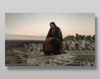 Christ in the desert download digital file for printing bible and gospel pictures.