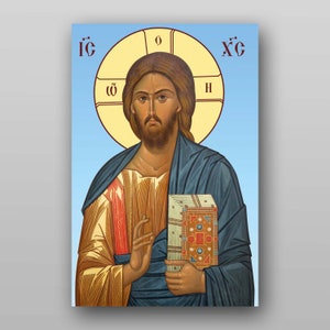 Icon of the Jesus Christ - PRINTABLE DIGITAL DOWNLOAD. Religious Christian Orthodox icon in the temple of Ukraine.