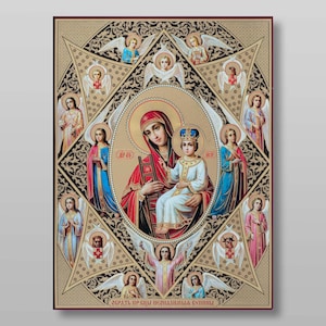 Burning Bush Icoon van de Moeder Gods download digitaal bestand voor afdrukken Orthodox icoon.
