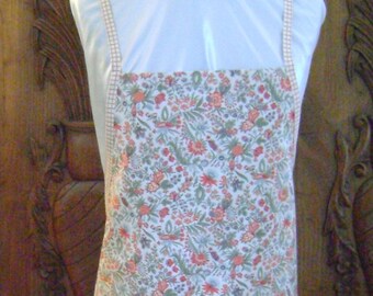 100% Cotton Apron, with Pocket, Made Using 1940's Inspired Pattern