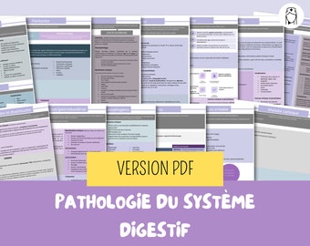 PDF Fiches d'étude du système digestif | soins infirmiers, étude infirmière, sciences infirmières, ifsi, guide d'étude