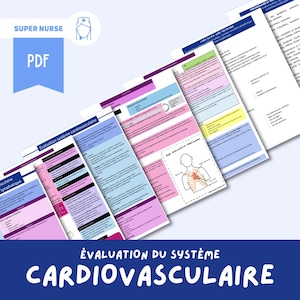 PDF Fiche d'étude évaluation du système cardiovasculaire | soins infirmiers, étude infirmière, sciences infirmières, ifsi, guide d'étude