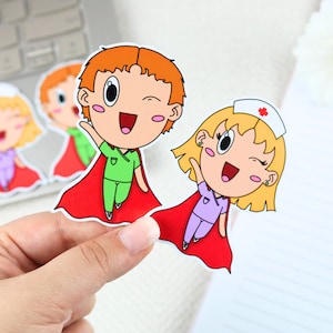 Super nurse chibi sticker, nursing sticker, medical sticker, nurse gift, nurse sticker, medicine