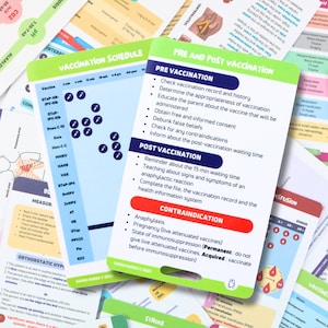 PT Vacinação, calendário de vacinação, cartões de referência de enfermagem, cartões de crachá de enfermagem, cartão de bolso, cartão de cordão, presente de enfermeira, notas de enfermagem