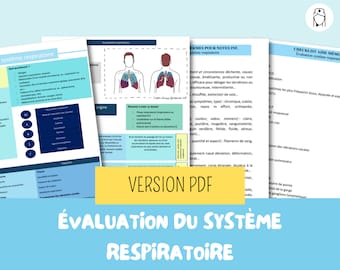 PDF Fiche d'étude : Évaluation du système respiratoire | soins infirmiers, étude infirmière, sciences infirmières, ifsi, guide d'étude