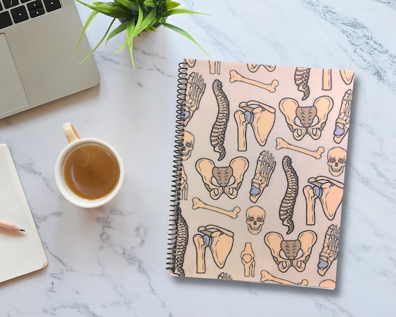 Cahier, carnet, livre de notes, cahier spiralé, cahier scolaire, papetrie, infirmière, anatomie, médecine, squelette, soins infirmiers, ifsi