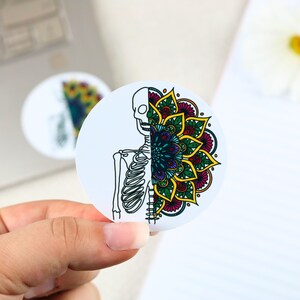 Adesivo scheletro mandala | adesivo per infermiera, adesivo medico, regalo, adesivo per infermiera, medicina, se, scienza