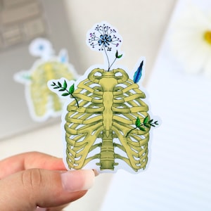 Floral Skeleton Sticker | nursing sticker, medical sticker, anatomy, nurse sticker, medicine, gift