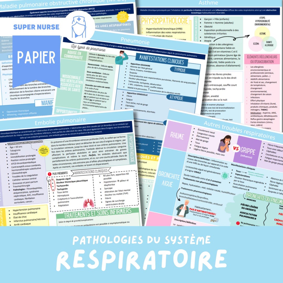 Respiratory System Study Sheets (5 Pages) Paper | Nursing Sheets ...