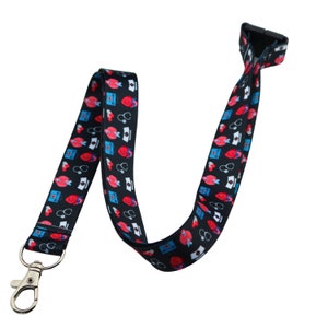 Blauwe code lanyard, nekband, badgehouder, sleutelhangerkoord, professionele medische verpleegkundige gezondheid, arts verpleegkundige lanyard