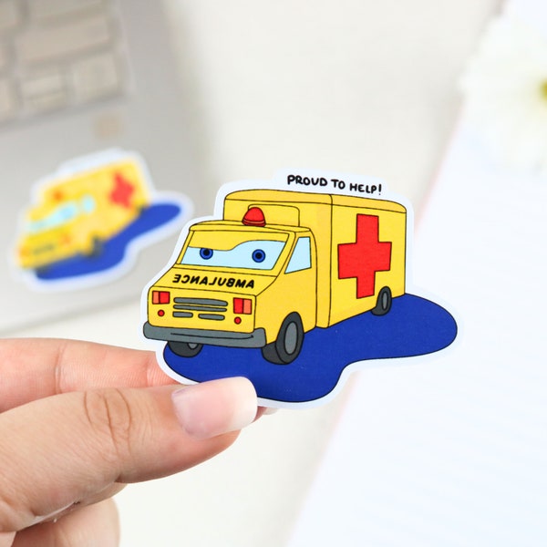 Autocollant ambulance | professionnel de la santé, ambulancier, paramedic, autocollant soins infirmiers, médicaux, cadeau, médecine